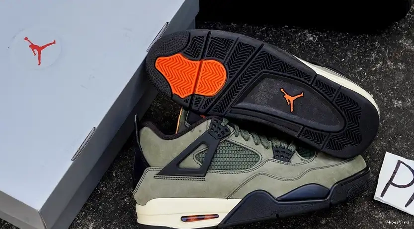 MATERIALS RETAIL Jordan PK READY GOD TO SHIP 4 Undefeated Olive Travis Scott 0510